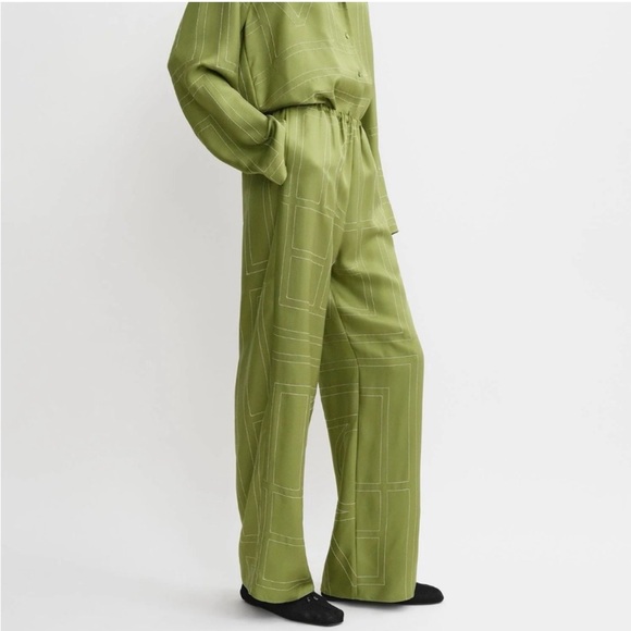 Toteme Green Silk Pants or Top Size 34-36